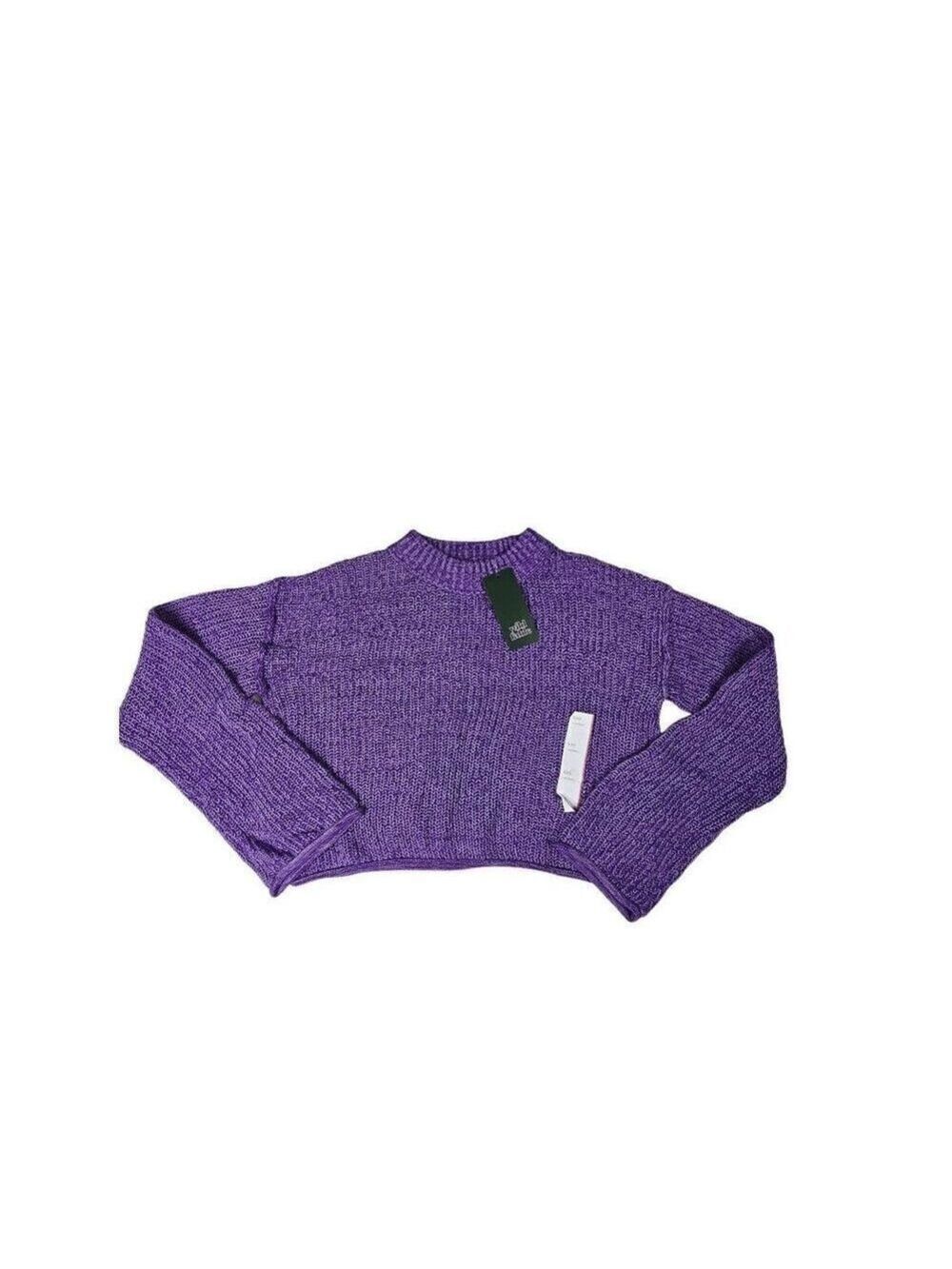 Wild Fable Purple Cropped Mock Collared Sweater XXSmall